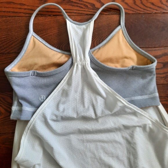 Lululemon No Limits Tank, Size 4, White/Wee Stripe White Fossil - Picture 9 of 12